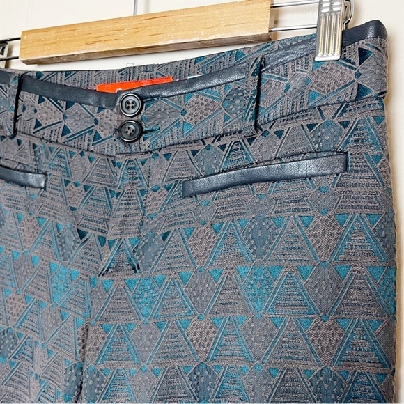 Anthropologie Cartonnier Charlie Ankle Pants 4 gray jacquard trousers cropped - Picture 3 of 12